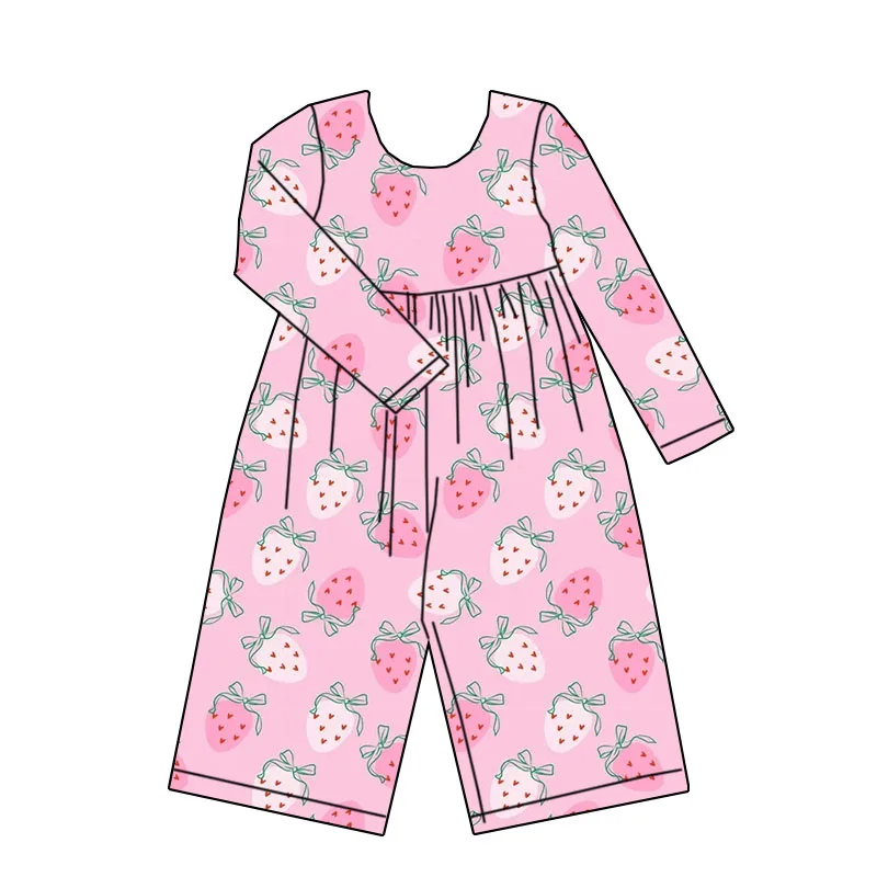 Newly Arrived Children's Exquisite Custom Heart-pattern Jumpsuit. Valentine's Day Girl's Cute Long-sleeved Jumpsuit Clothing. - Image 3