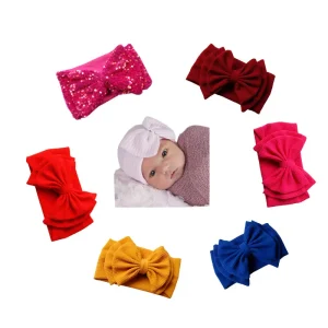 Boutique Girl Head Band Custom Print Waffle Fabric Fashion Match Comfortable Baby Bow