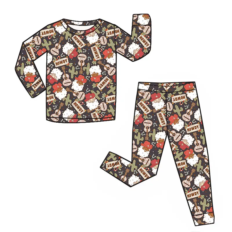 Baby Pajama Set Bamboo Material Sleepwear Children Custom Print Comfortable Fabric Elastic Waistband Kids Leisure Wear - Image 3