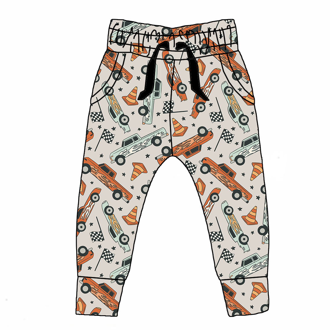 Trendy 2023 Kids Clothing Fall Children Pants Custom Printed Halloween Football Print High Waist Joggers - Image 5