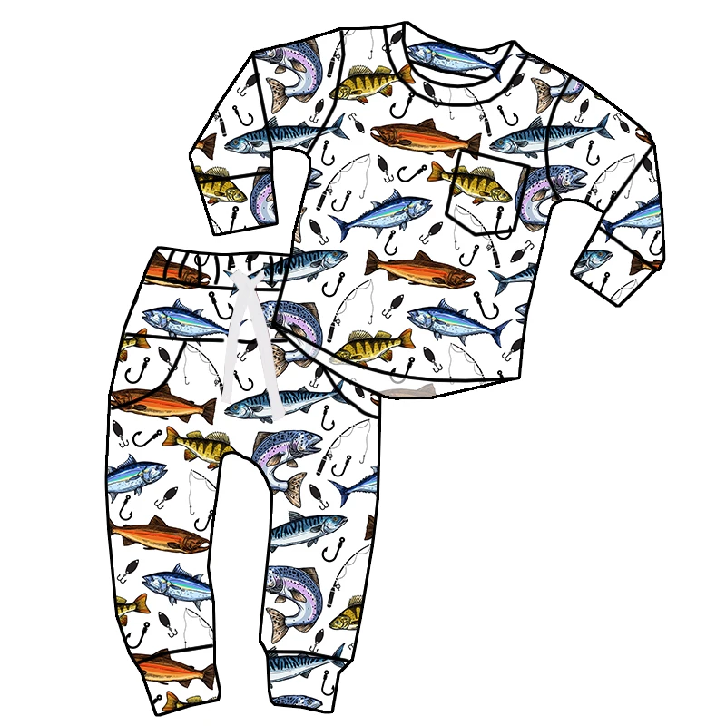 Newest Boy Clothing Custom Design Curvy Hem Long Shirt with Harem Joggers Two Pieces Boys Day Wear Sets - Image 6