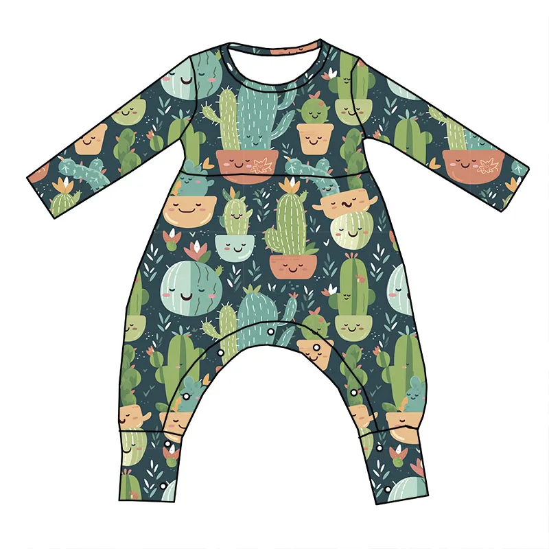 Western Newborn Baby Boutique Kids Girls Clothing Long Sleeve Jumpsuit Pajamas Romper - Image 6