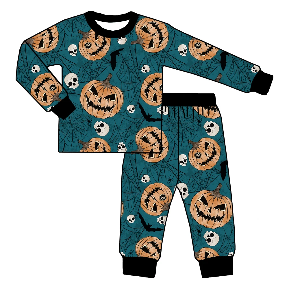 Fall Baby Outfits Custom Halloween Kids Toddler Boy Girl Milk Silk Bamboo Boutique Clothing Sets Long Sleeve Top Sport Pants Set - Image 4