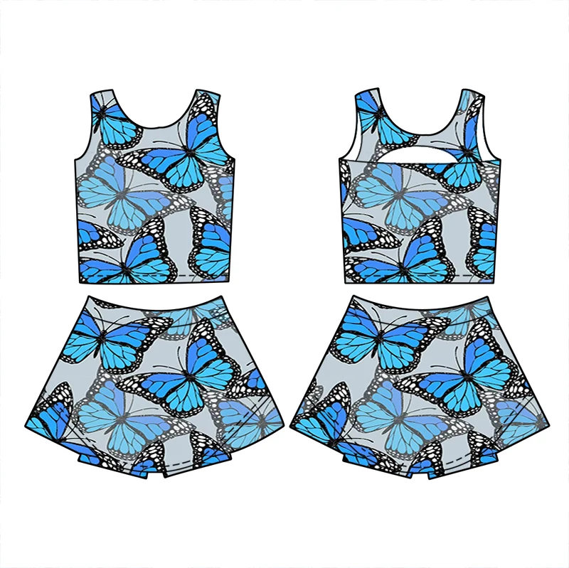 High-quality Girls' Sports Clothing with Stretch and Quick-drying Properties, Custom-designed Patterns, Girls' Yoga Clothing - Image 3