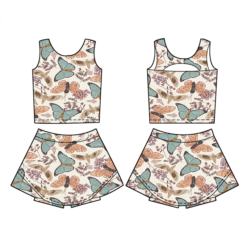 High-quality Girls' Sports Clothing with Stretch and Quick-drying Properties, Custom-designed Patterns, Girls' Yoga Clothing - Image 4