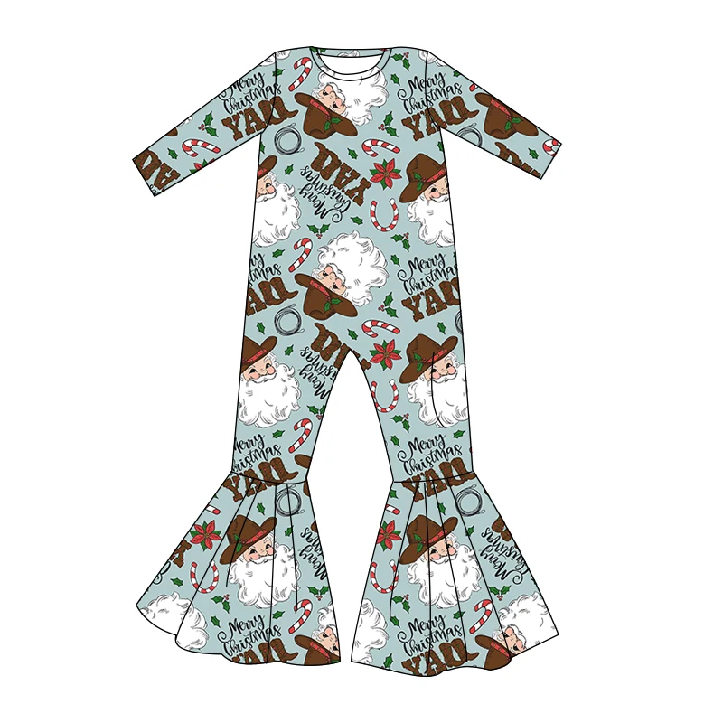 Wholesale Newborn Baby Long Sleeve Romper Custom Infant Toddler Baby Girl Christmas Top Bell Bottoms One Piece Sets Baby Clothes - Image 5