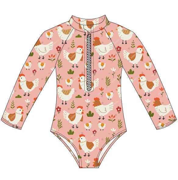 Hot Selling Baby Girl One Piece Swimwear Top Custom Printing Cute Style for Summer Beach Wear - Image 4