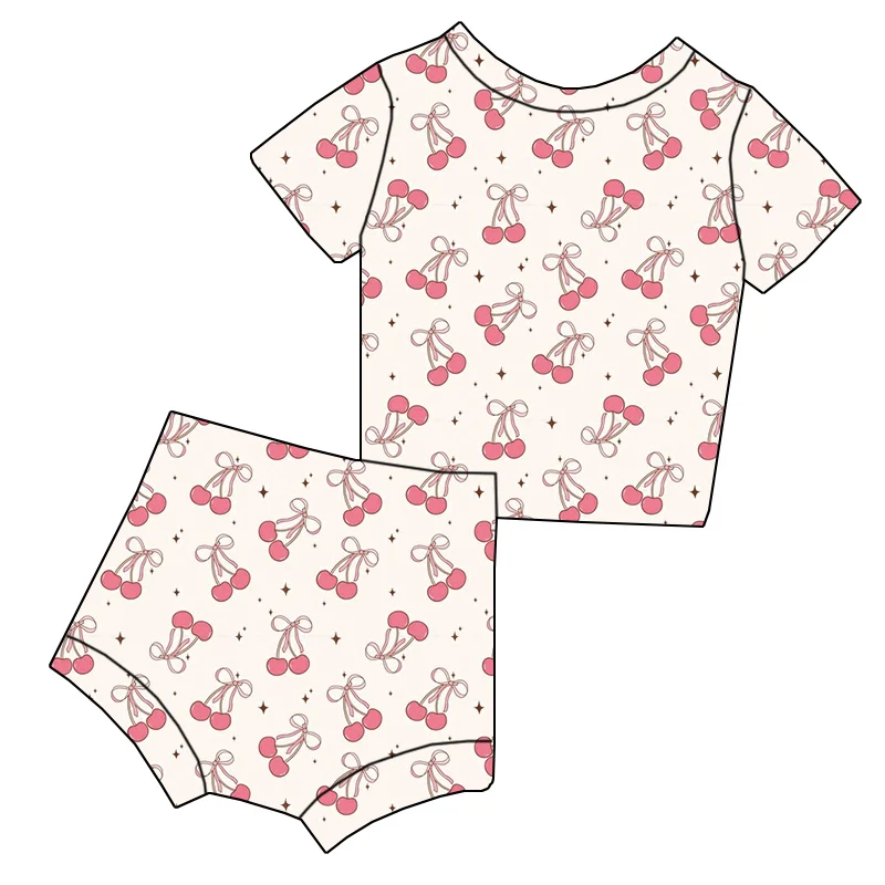 Summer Baby Custom Fruit-pattern Short-sleeved Set of Casual Children's Two-piece Clothing for Daily Wear - Image 4