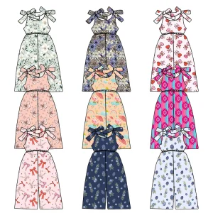 New Arrival Kids Clothing 2026  Spring Custom Fabric Design Sleeveless Lovely Style Wide Leg Pants One Piece Girl Jumpsuit