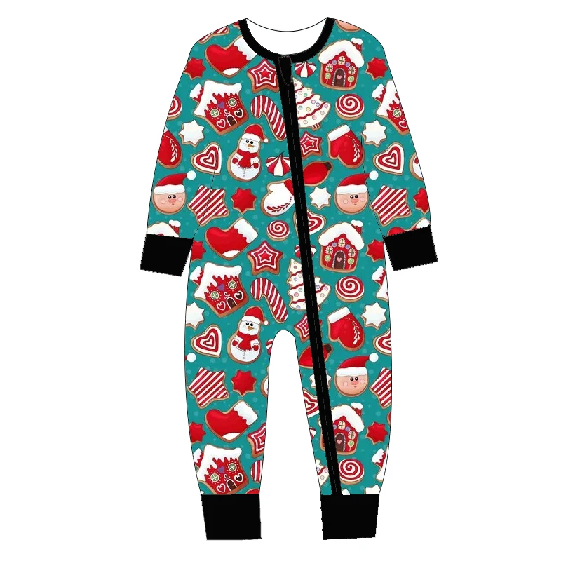 Custom Newborn Baby Boutique Kids Girls Clothing Bamboo Zipper Romper Jumpsuit Pajamas Sleepwear - Image 5