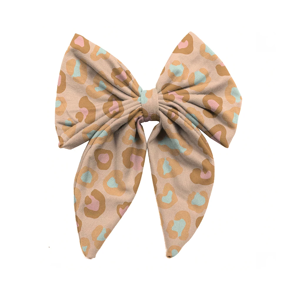 Hot Sale Custom Floral Prints Large Tails Kids Girls Hair Bow Clips Baby Girl Hairgrips Accessories - Image 4