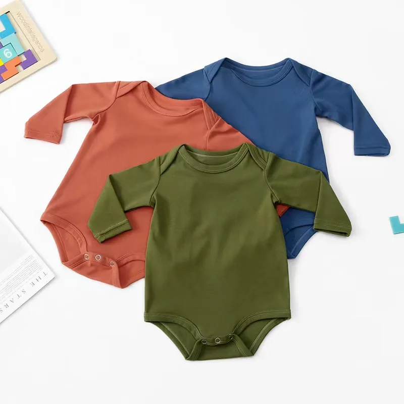 New Arrival Unisex Toddler Baby Boy Girl Long Sleeve Romper Bodysuit Bottom Snap Design Custom Infants Jumpsuit - Image 2