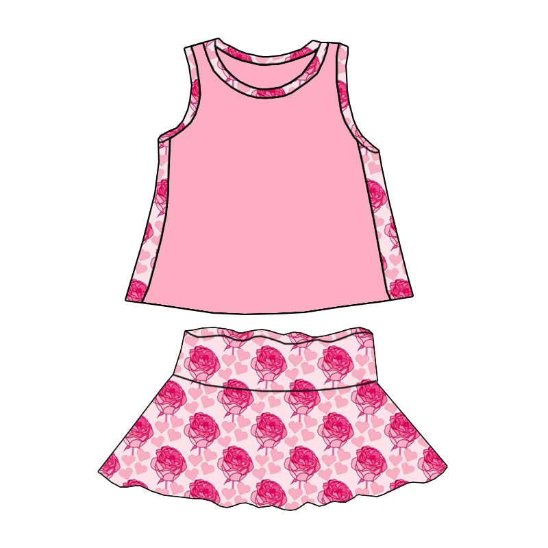 Unique Design Sleeveless Top Paired with Wide-waist Short Skirt Set - Cute Summer Casual Outfit for Girls - Image 6