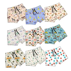 Summer Custom Printed Boys Swim Shorts Family Swimsuit Rope High Waist Breathable Quick Drying Children Beach Swim Shorts