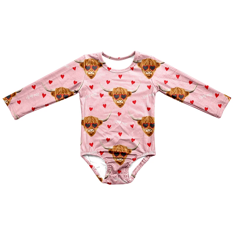 Winter Spring Valentine's Day Long Sleeve Girl Leotard Soft Custom Print Newborn Baby Jumpsuit One Piece Romper - Image 5