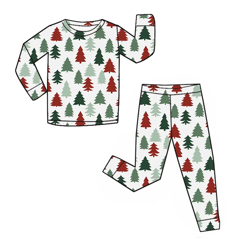 Baby Pajama Set Bamboo Material Sleepwear Children Custom Print Comfortable Fabric Elastic Waistband Kids Leisure Wear - Image 2