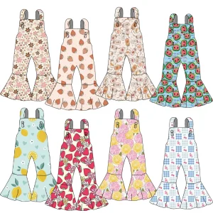 95% Bamboo 5% Spandex  Bamboo Products Children's Jumpsuits Summer Sleeveless Flared Pants Girls' Daily Comfortable Jumpsuits