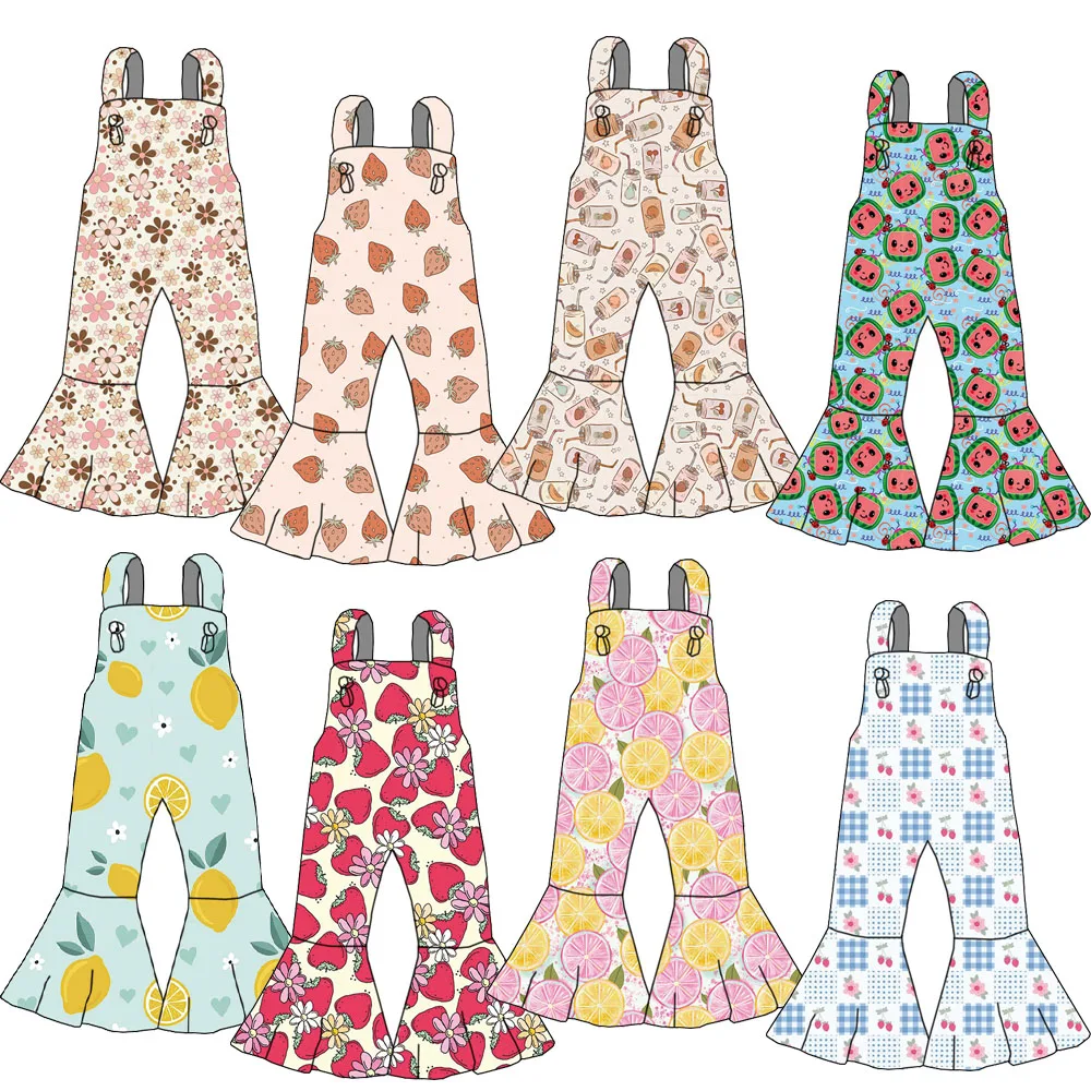 95% Bamboo 5% Spandex Bamboo Products Children's Jumpsuits Summer Sleeveless Flared Pants Girls' Daily Comfortable Jumpsuits