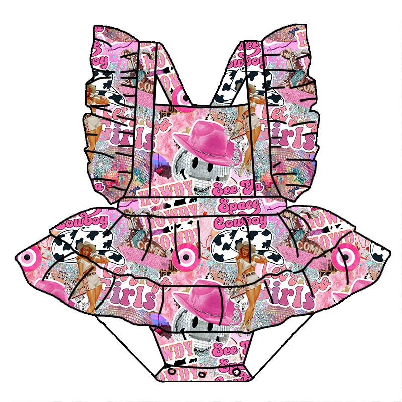 Wholesale Children Clothing High Quality Custom Prints Valentine's Day Lovely Baby Skirted Romper - Image 5