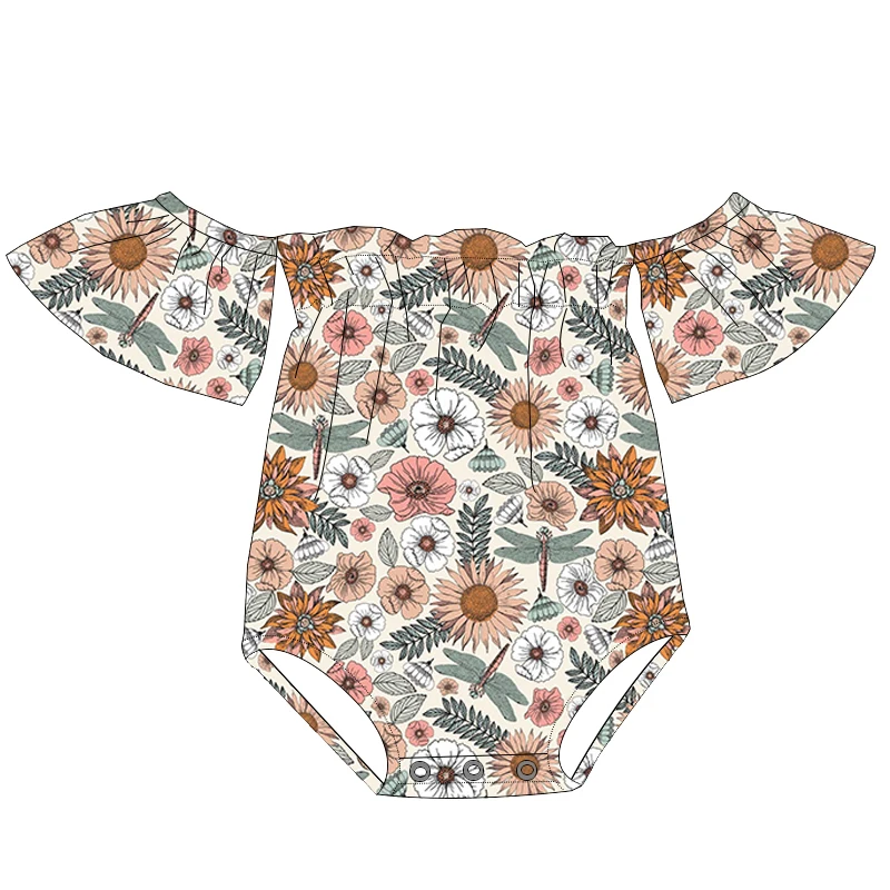 Trending Milk Silk Fabric Off Shoulder Design Snap Baby Leotard One Piece Summer Fall Girl Bodysuit - Image 6