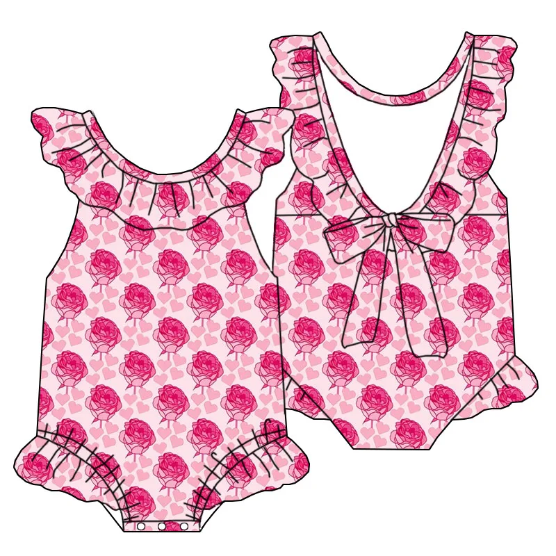 Summer Girls' Beach Custom-made Swimsuits with Built-in Sun protection - High-quality Children's Swimming Suits - Image 2