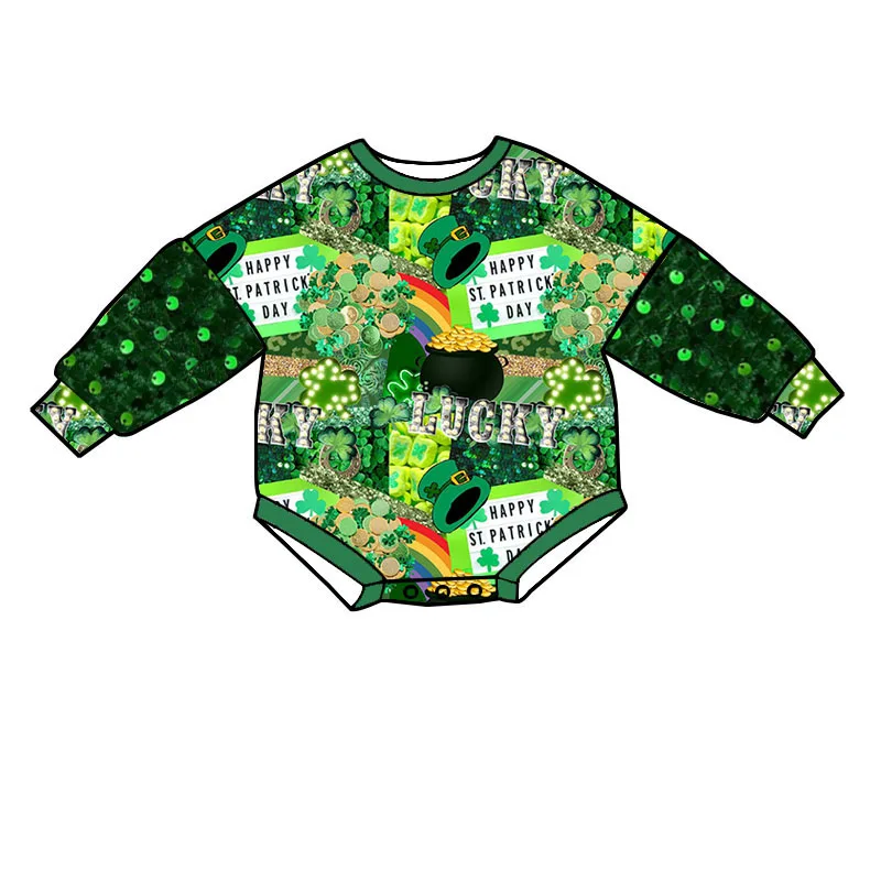 Factory Wholesale Christmas Fashion Sequin Sleeve Comfortable Baby Long Sleeve Romper Toddler Onesie Baby Girl Jumpsuit - Image 3