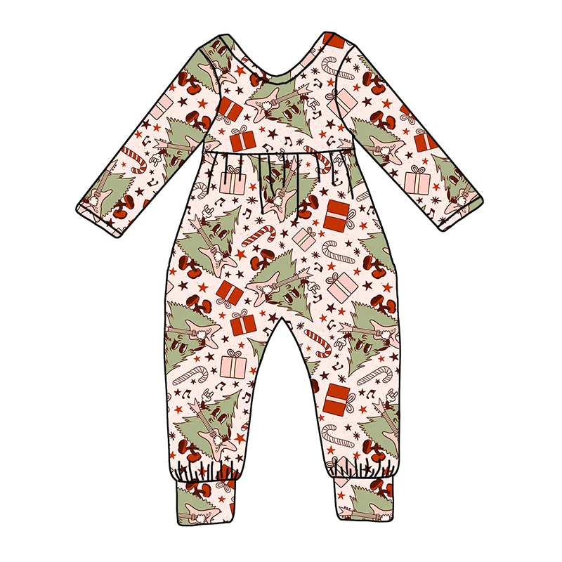 New Arrival Kids Clothing One Piece Jumpsuit Infant Christmas Custom Printed Long Baby Romper - Image 3