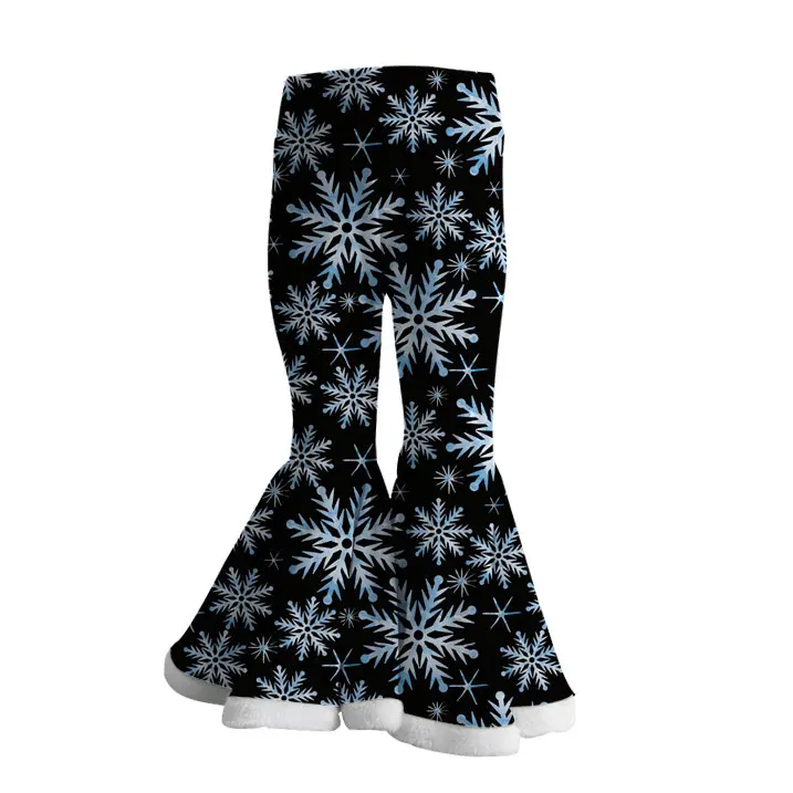2023 Latest Fashion Girl Velvet Fabric Winter Bell Bottoms Boutique Kids Clothes Custom Design Children Trousers - Image 5