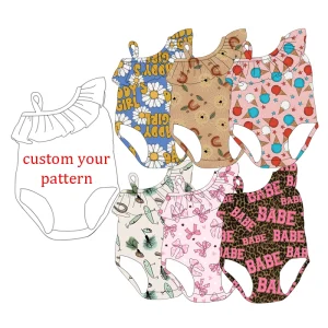 Wholesale Girls One Piece Low MOQ Summer Swimwear Beach Bathing Swimsuit Baby Fashion Design Sweet Swimsuit
