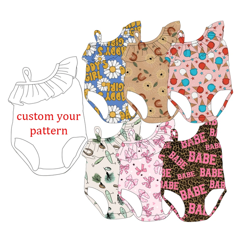 Wholesale Girls One Piece Low MOQ Summer Swimwear Beach Bathing Swimsuit Baby Fashion Design Sweet Swimsuit