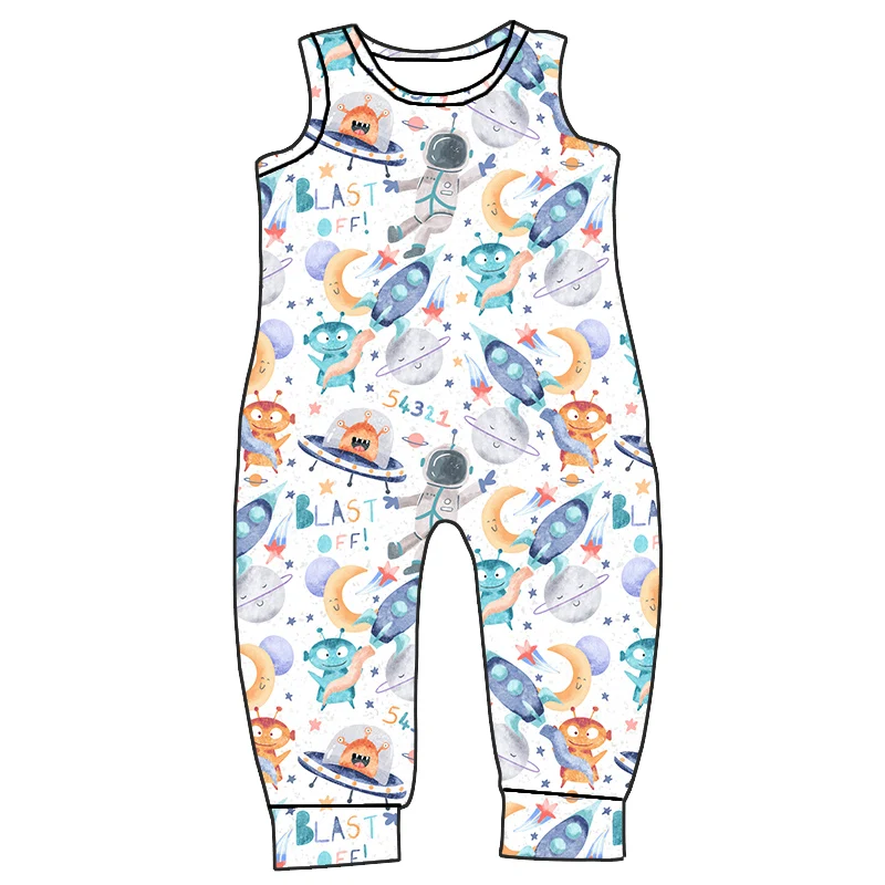 New Arrival Boys Clothing Custom Design Sleeveless Cute Style Stretchy Fabric One Piece tank Boys Romper - Image 2