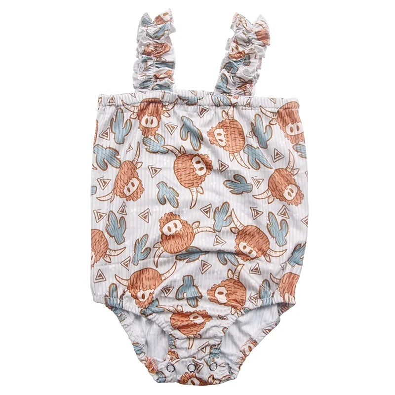 OEM ODM Newborn Infant Toddler Girls Clothes Printing Fabric Romper Boutique Custom Summer Baby Clothing - Image 2