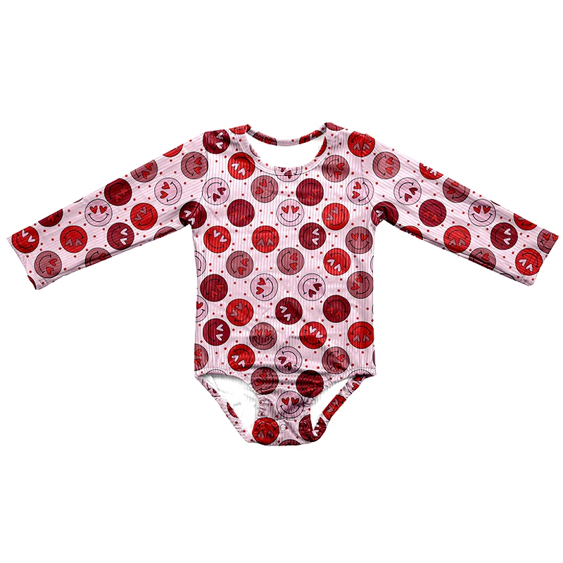 Winter Spring Valentine's Day Long Sleeve Girl Leotard Soft Custom Print Newborn Baby Jumpsuit One Piece Romper - Image 4