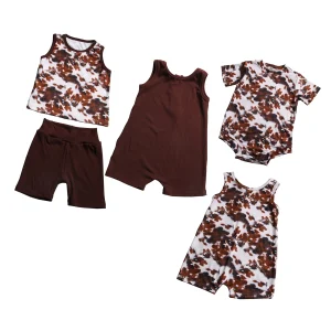 Wholesale Baby Ribbed Milk Silk Short T Shorts Set Romper Causal Kids Clothing Vest Shorts Summer Outfits for Baby