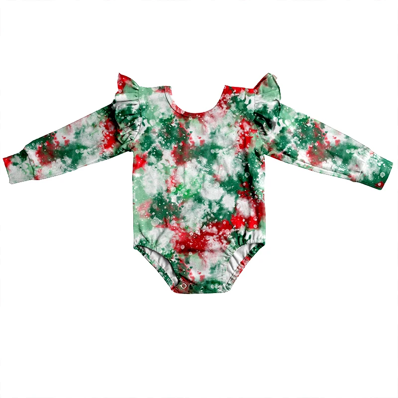 Fall Winter Long Sleeve With Ruffle Girl Leotard Milk Silk Comfortable Fabric Custom Print Newborn Baby Jumpsuit - Image 2