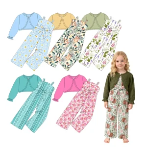Boutique Kids Children Jumpsuit with Long Sleeve Shirt Set Spring Wearing Soft Little Baby Outfits