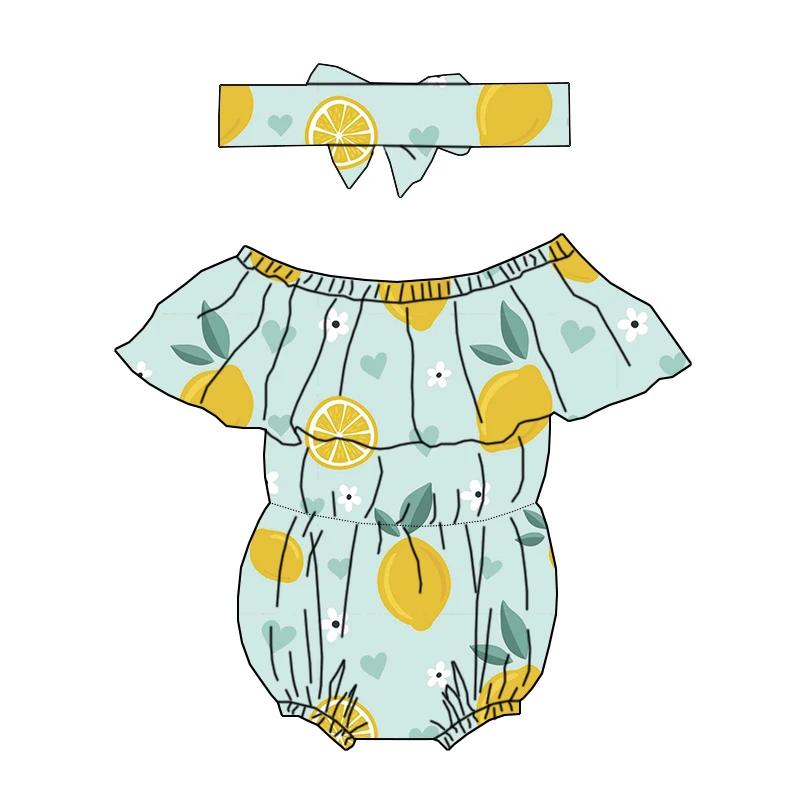 Premium Children's Summer Lace Jumpsuits and Custom-made Bow Hair Bands with Cute and Comfortable Patterns Children's Jumpsuits - Image 5