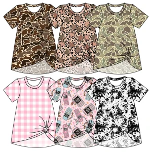 Newest Stretchy Fabric Bamboo Custom Print One Piece Short Sleeve Night Gown Adult's MooMoo