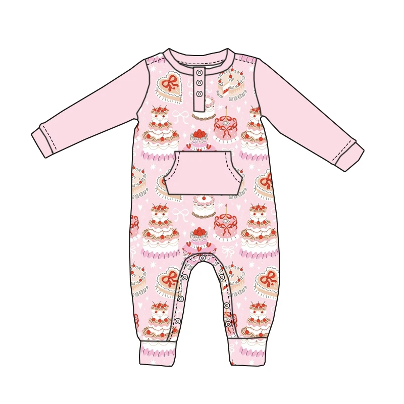 Newly Arrived Bamboo Children's Long-sleeved Jumpsuit High-quality Baby Jumpsuit with Buttons and Pockets on the Chest - Image 3