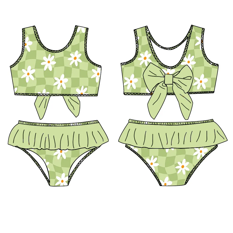 Customized Toddler Girl's Casual Swimwear Kids Swimsuit with Printed Flower Custom Baby Girl Swimwear Clothes - Image 2