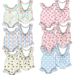 Summer Girls' Beach Custom-made Swimsuits with Built-in Sun protection - High-quality Children's Swimming Suits
