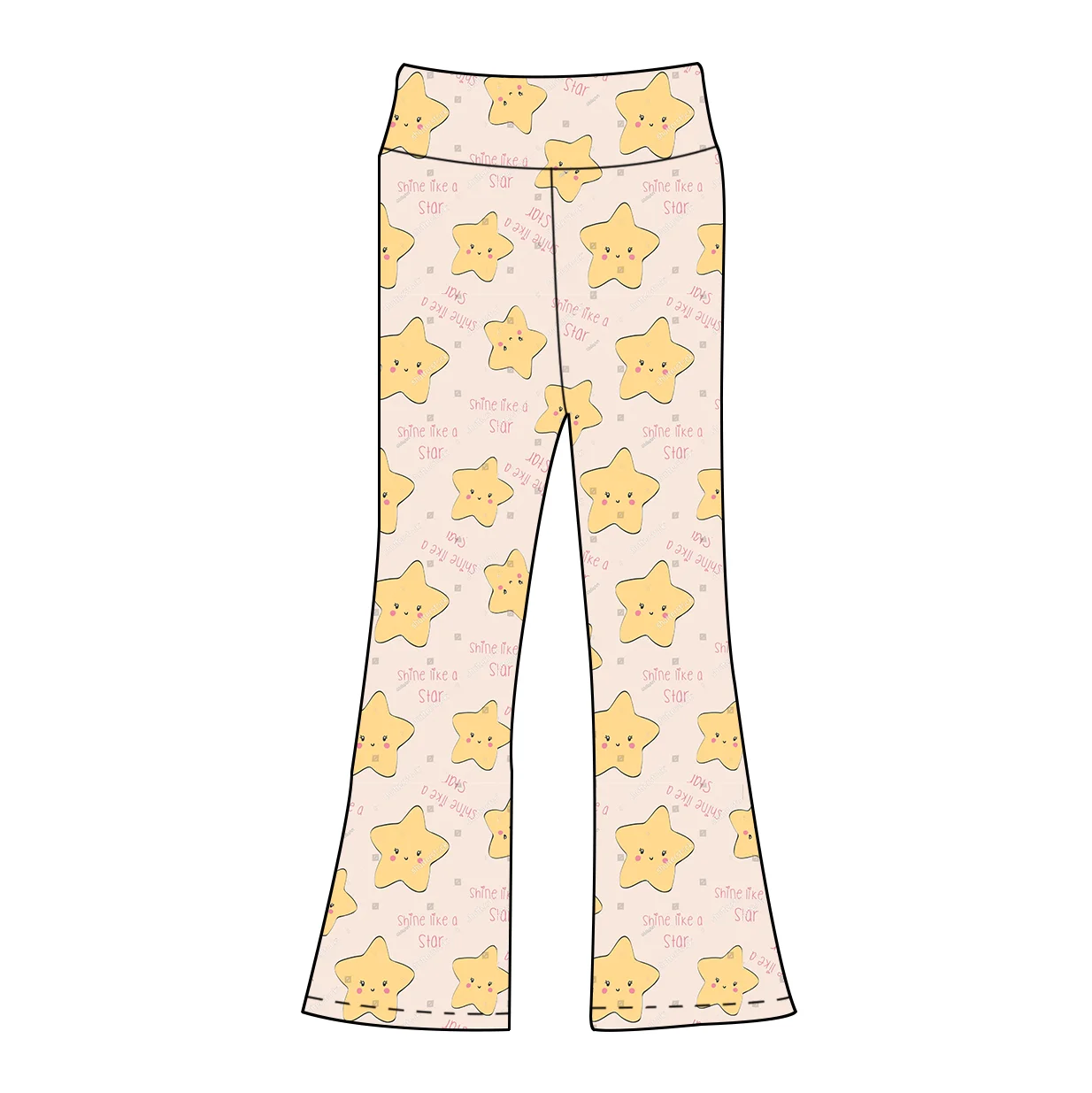 2026 New Arrival Girls Elastic High - Waisted Custom Printing Flare Pants Kids Casual Sporty Stylish Bell Bottoms for Daily Wear - Image 2