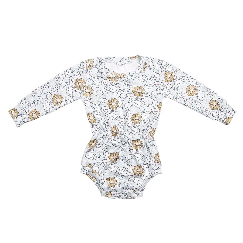 New Arrival Newborn Baby One Piece Romper Long Sleeve Round Neck Milk Silk Fabric Western Spring Girl Leotard - Image 3