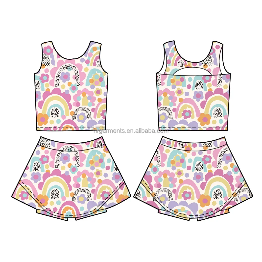 Casual Toddler Girl Sportswear Yoga Suit Customized Sprout Printing Kids Clothing Sets Elastic Waist Anti-Bacterial Front Logo - Image 5