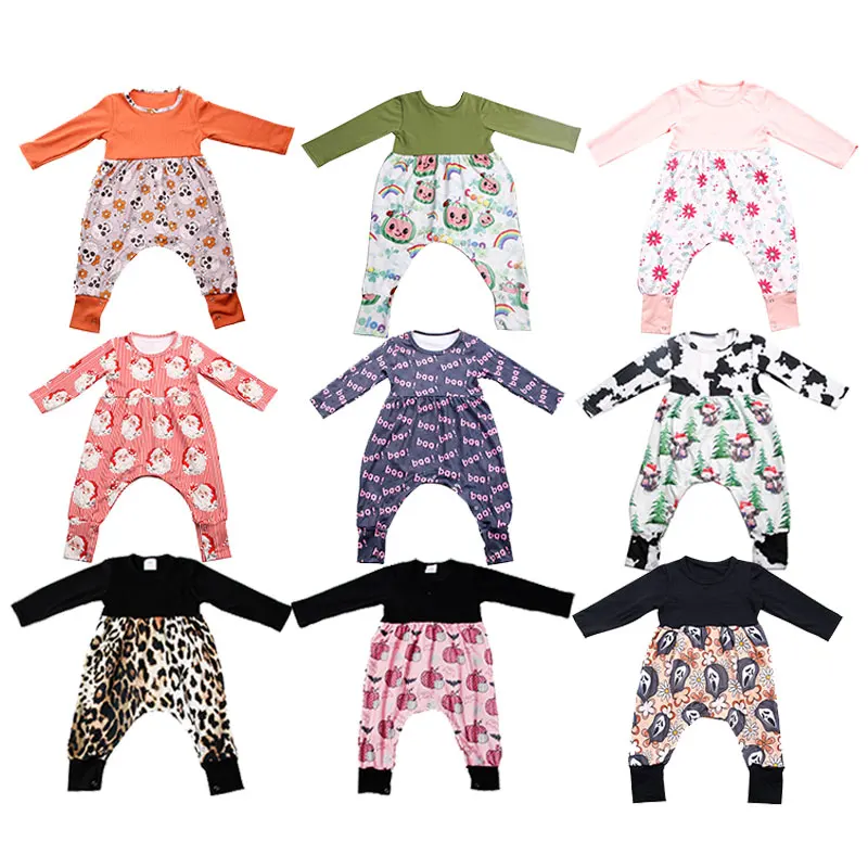 Toddler Popular Style Cotton Material Long Sleeve Jumpsuit Round Neck Loose Design Baby Comfortable Clothes