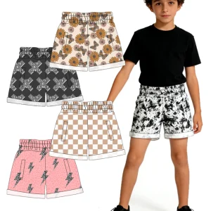 Custom Printing Cotton Shorts for Boys High Waist Cute Baby Pants for Children-Street Wear