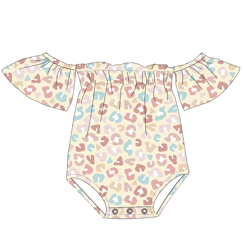 Trending Milk Silk Fabric Off Shoulder Design Snap Baby Leotard One Piece Summer Fall Girl Bodysuit - Image 2