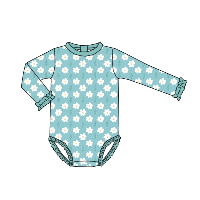 Customized Children's One-piece Swimsuit Cute Lace Long-sleeved Baby Girl Swimsuit Dry and Sun-protective Children's Swimsuit - Image 5