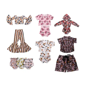 Children's Clothing Halloween Costume Design Kids Boy Girl Clothing Sets Top Bell Bottom Romper Shirts Shorts Pants