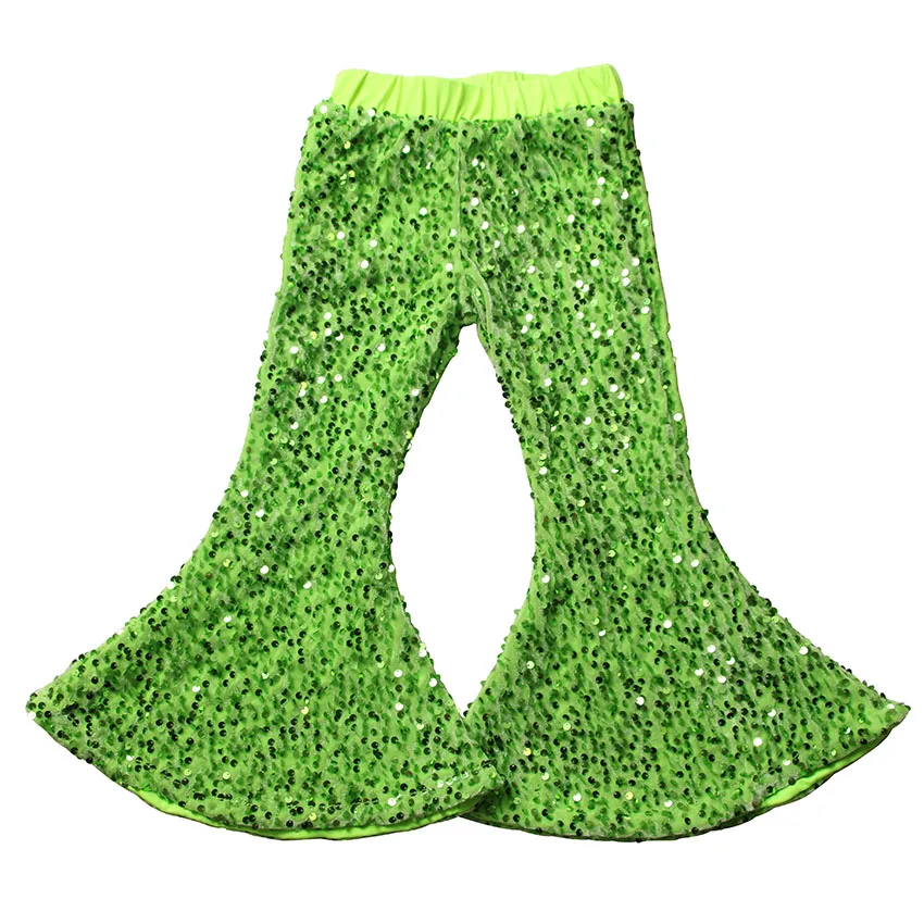 Kids Baby Fashion Sparkle Girl Bell Bottoms Hot Sell Children Sequin Flared Pants - Image 2
